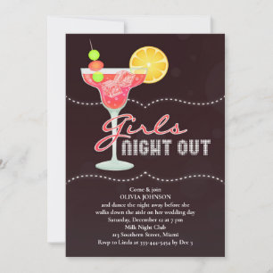 Invitation La nuit de filles Party l'invitation