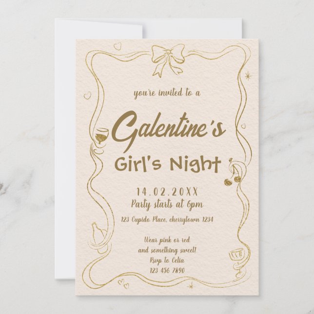 Invitation La Nuit des Filles de la Saint-Galentin (Devant)