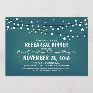 Invitation La nuit étoilée rustique allume le dîner de