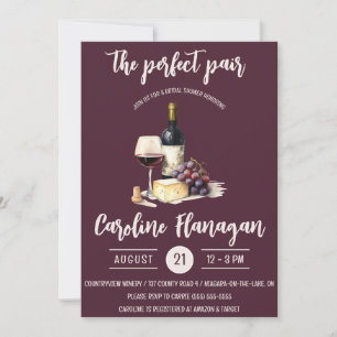 Invitation La Paire Parfaite ! Fête des mariées au vin et au 