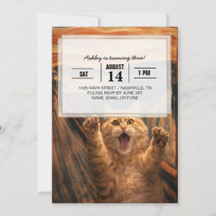 Invitation La parodie d'art du chat qui hurle                