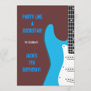 Invitation La partie aiment un Rockstar bleu