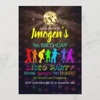 Invitation La partie de danse de disco personnalisent