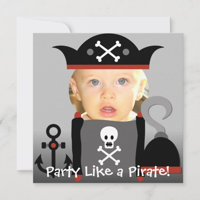 Invitation La partie de garçon de pirates aiment des (Devant)