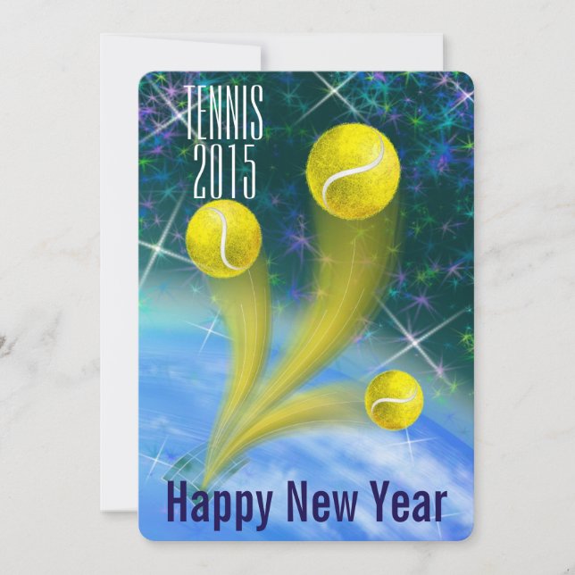 Invitation La partie de nouvelle année de victoire de tennis (Devant)