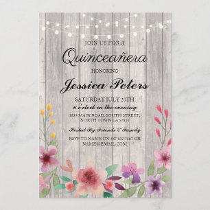 Invitation La partie de Quinceanera allume l'invitation
