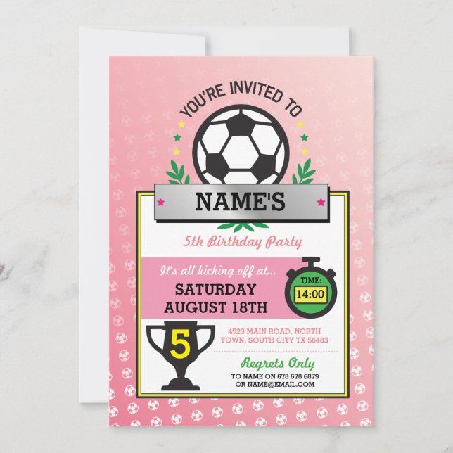 Invitation La partie du football de filles folâtre des (Devant)