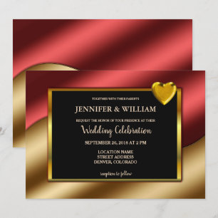 Invitation La parties scintillant rouge d'or moderne Luxury c