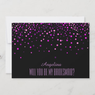 Invitation La Parties scintillant violette noire Tu seras ma 