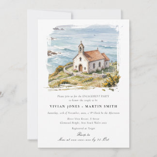 Invitation La petite chapelle au bord de la mer Engagement