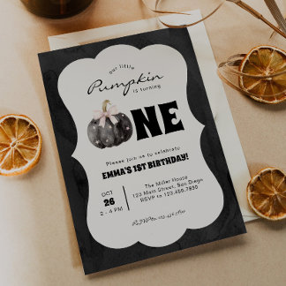 Invitation La petite citrouille fête son premier Halloween
