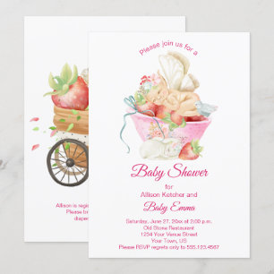 Invitation La petite fille qui fée dans un Baby shower de thé