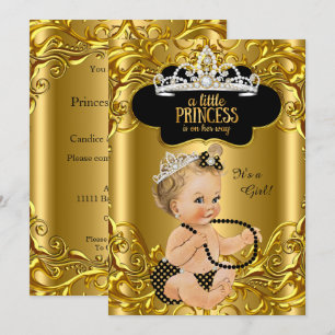Invitation La petite princesse est en chemin Baby shower Blon