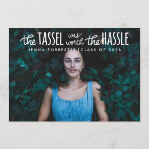 Invitation La Photo De Graduate Tassel Vaut Le Script Hassle
