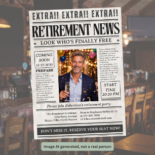 Invitation La photo drôle de l'homme pour la fête de retraite