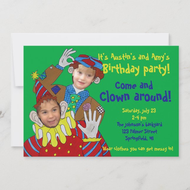 Invitation La photo fait face à la fête d'anniversaire de (Devant)