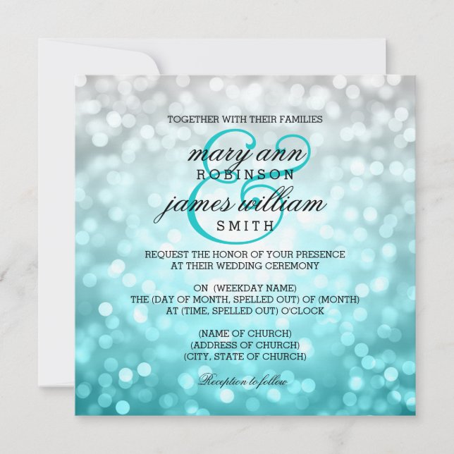 Invitation La plage Ombre Bokeh allume le mariage d'été (Devant)