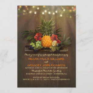 Invitation La plage tropicale d'ananas allume le dîner de