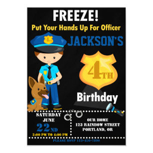 Invitations Faire Part Cartes Anniversaire Policiers Zazzle Ca