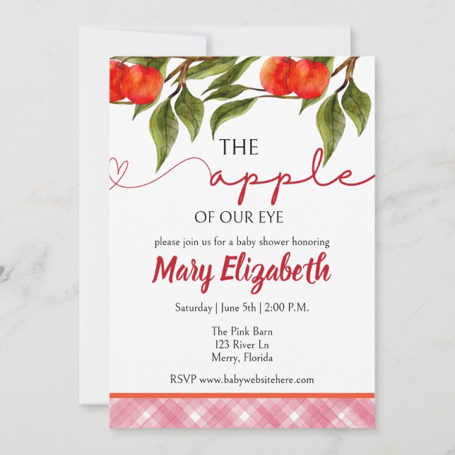 Invitation La Pomme De Notre Baby shower Oeil (Devant)
