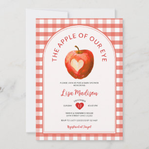 Invitation La Pomme De Notre Oeil Tombe Rouge En vichy Baby s