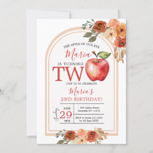 Invitation La pomme de notre oeil tourne à deux automne Anniv