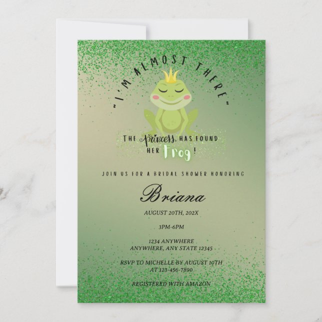 Invitation La Princesse A Trouvé Son Grenouille (Devant)