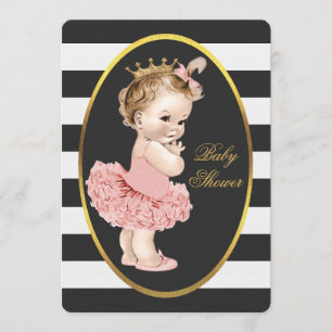 Invitation La princesse de bébé dans le blanc de noir de tutu