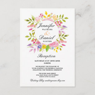 Invitation La réception de mariage carde la guirlande florale