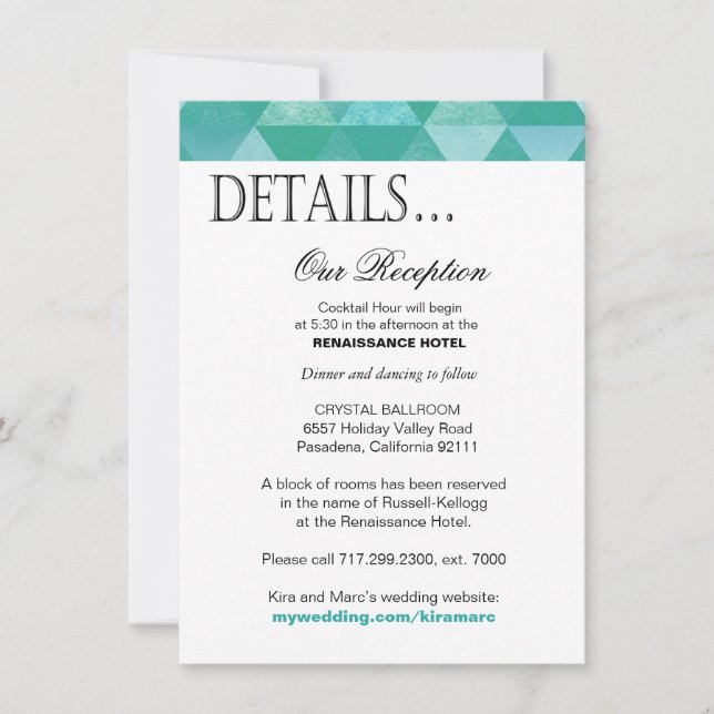 Invitation La réception géométrique de triangles détaille la (Devant)