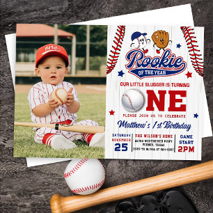 Invitation La recette de l'année Baseball 1er Anniversaire Ph
