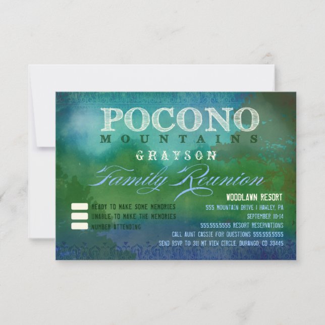 Invitation La Réunion de famille de POCONOS (Devant)