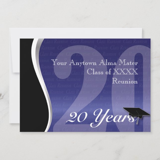 Invitation La Réunion personnalisable de classe de 20 ans (Devant)