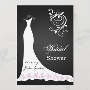 Invitation La robe mariage blanche tourbillonne de Fête de l'