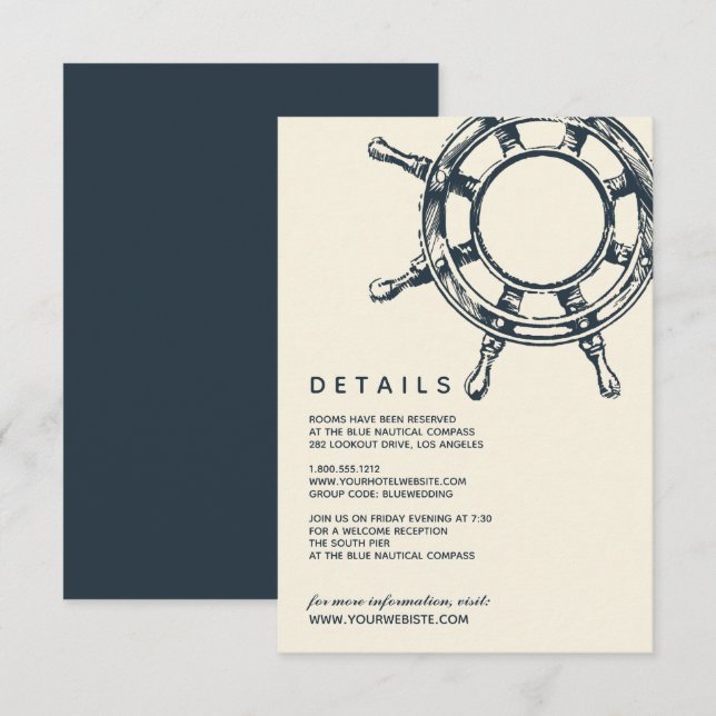 Invitation La roue du navire bleu | Détails de l'invité Maria (Devant / Derrière)