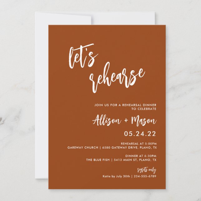 Invitation La rouille de Terracotta Répétons l'invitation (Devant)