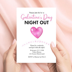 Invitation La Saint-Galentin Rose Minimaliste