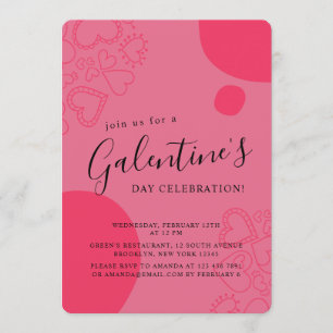 Invitation La Saint-Galentin rouge moderne