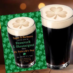 Invitation La Saint-Patrick Shamrocks Irlandais Et Shenanigan