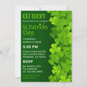 Invitation La Saint Patrick verte shamrock