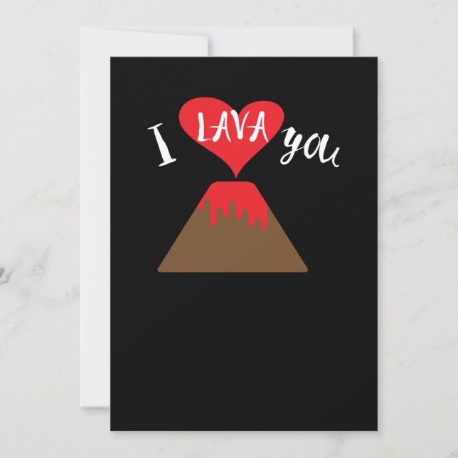 Invitation La Saint Valentin du volcan Cute I Lava You (Devant)