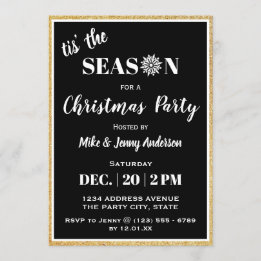 Invitation La Saison de Tis'| Fête de Noël noir et blanc