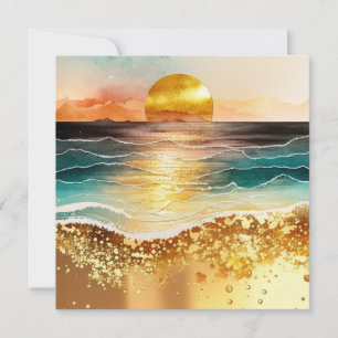 Invitation La série de plages à l'aquarelle Design 3