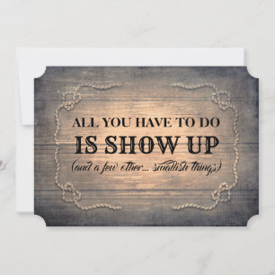 Invitation La servante d'honneur Rustic Funny