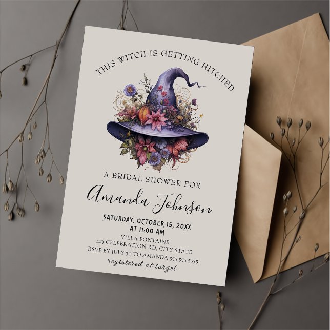 Invitation La sorcière reçoit une Fête des mariées d'Hallowee (Créateur téléchargé)