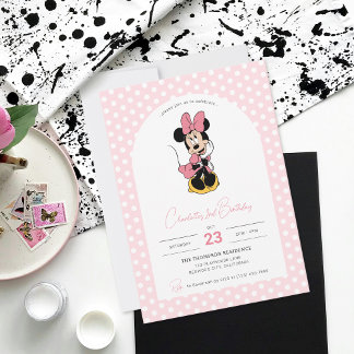 Invitation La souris Minnie de Disney | Anniversaire de la fi