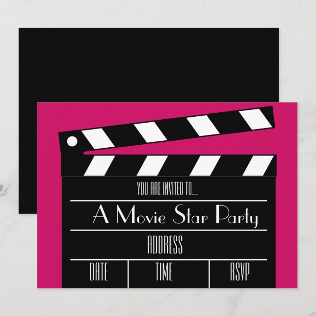 Invitation La star de cinéma Hollywood habillent la partie (Devant / Derrière)