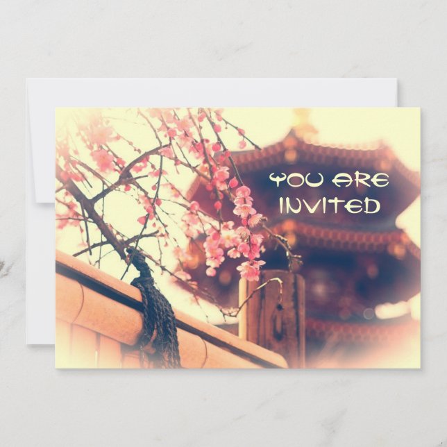 Invitation La superbe pagode fleurit les prunes de Bambou Pri (Devant)