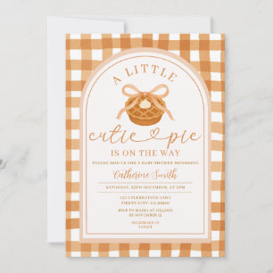 Invitation La tarte à la croûte à ruban Bow est sur le chemin