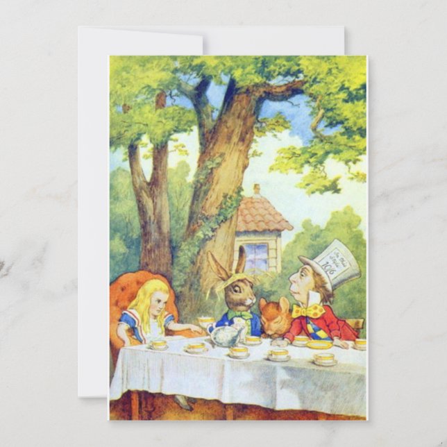 Invitation La Tea Party de la Mad Hatters, pleine couleur (Devant)